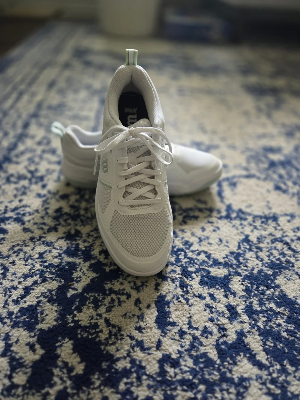 Wilson Women’s White Sneakers with Mint Trim